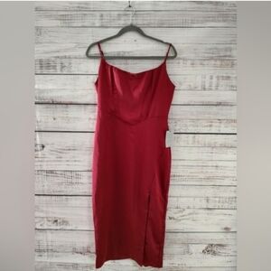 ASTR The Label Satin Midi Dress Small NWT